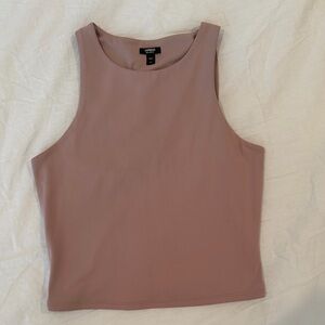 Express Body Contour Sleeveless High-Neck Tank Top - Mauve